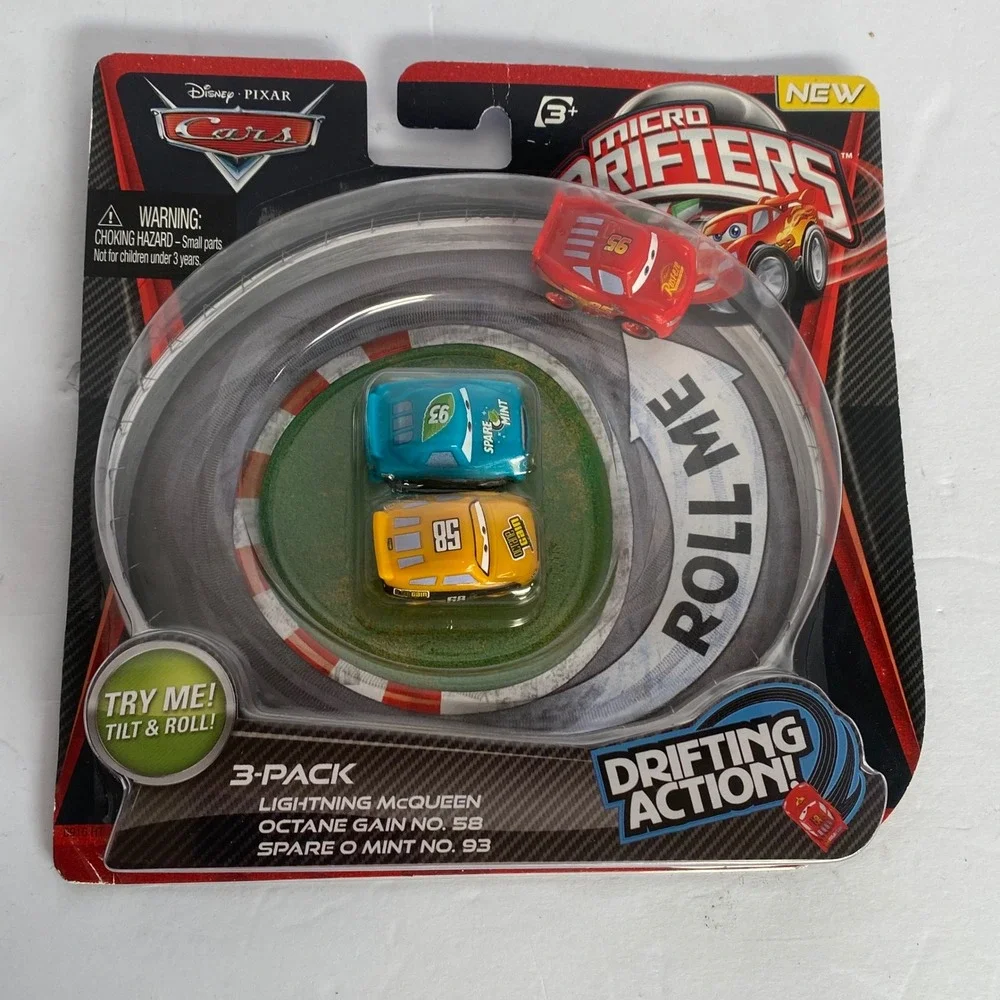 Disney Pixar Cars Micro Drifters 3-Pack New Lightning McQueen Octane Gain Spare